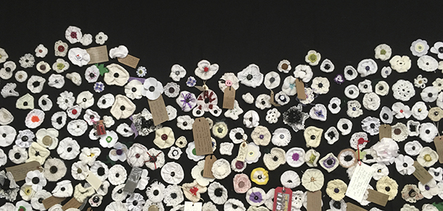 Collateral Damage poppies at Peace Museum