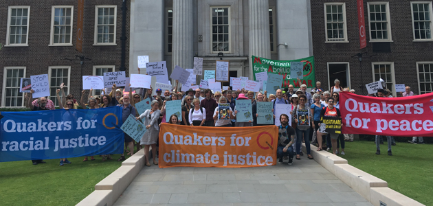 Friends protest Trump visit