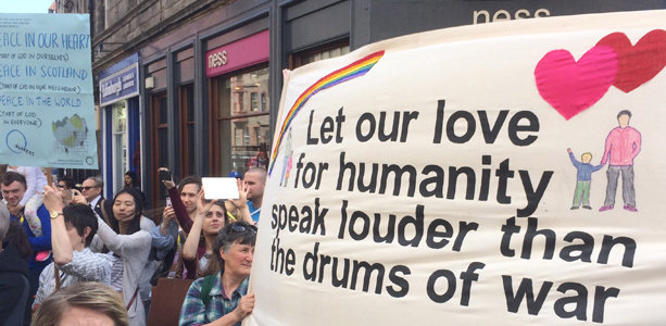 Friends promote peace at military celebrations