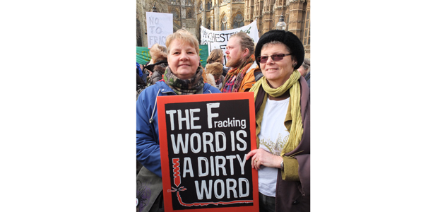Friends in fracking protest