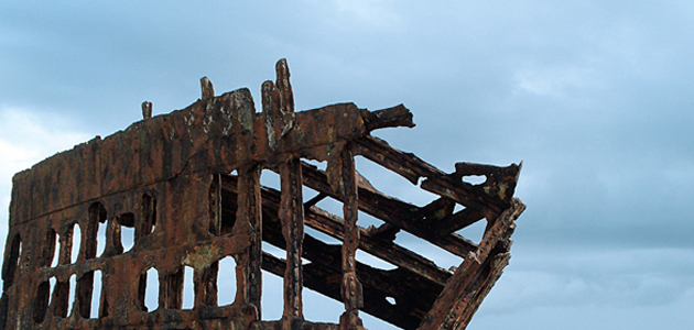 Clinging to the wreckage