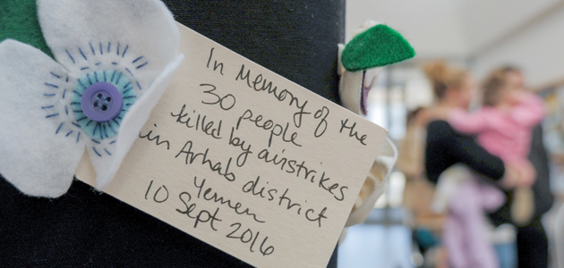 White poppies honour those killed in Yemen war