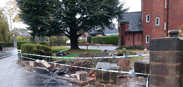 Car crashes into Bournville Meeting grounds