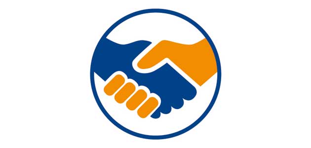 Quaker handshake new logo for peace charity